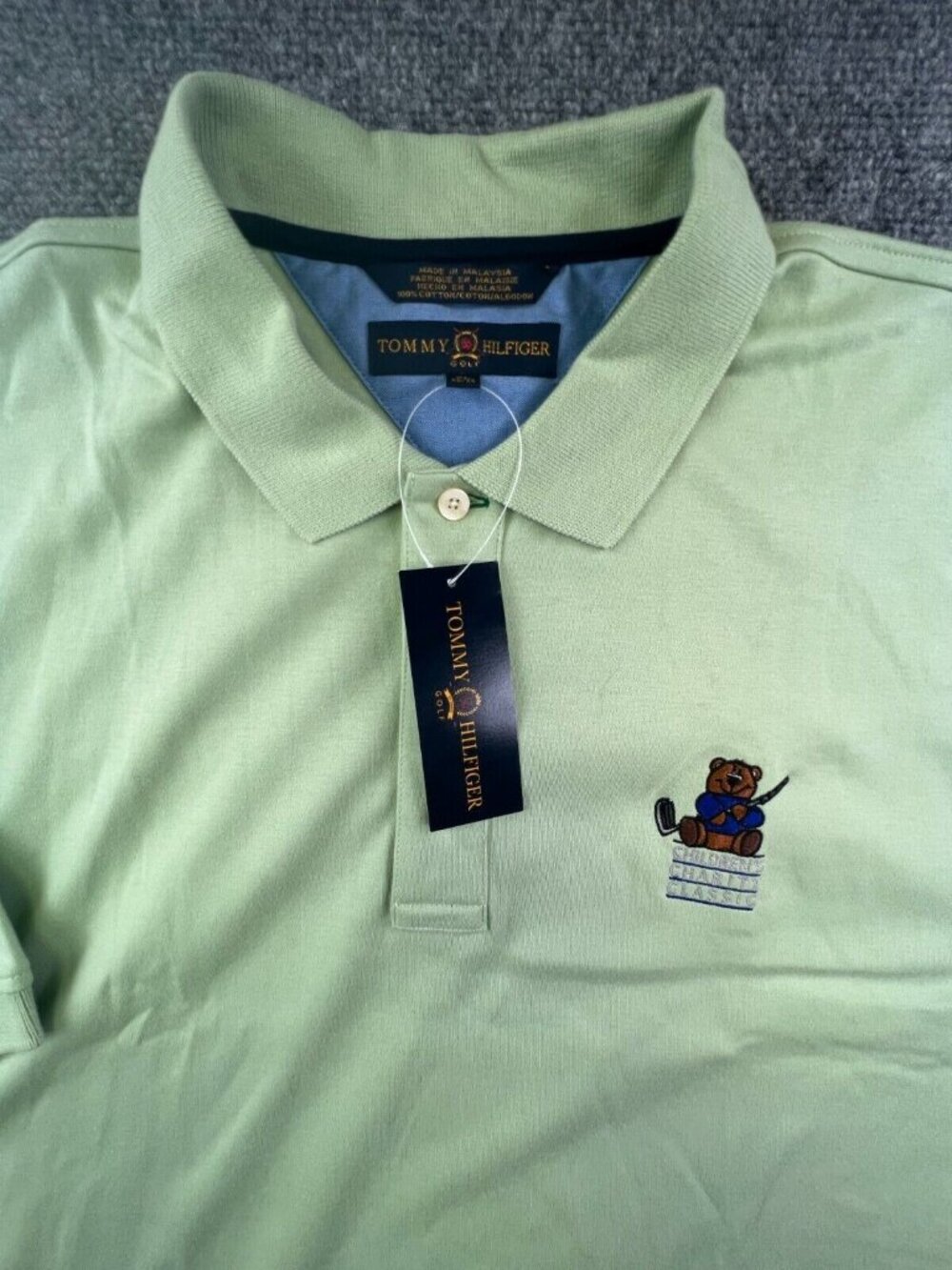 NWT Tommy Hilfiger Green Polo Shirt XL Children’s Charity Classic Golf